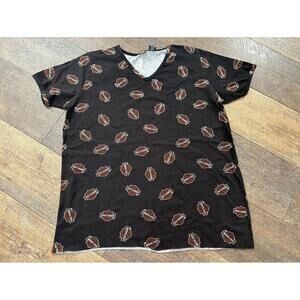 Harley-Davidson Black Logo Print T-Shirt 2xl womens